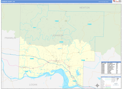 Johnson County, AR Digital Map Basic Style