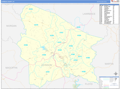 Johnson County, KY Digital Map Basic Style