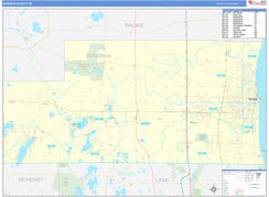 Kenosha County, WI Digital Map Basic Style