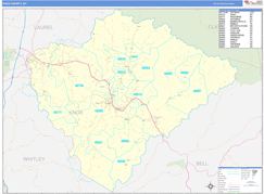 Knox County, KY Digital Map Basic Style