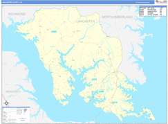 Lancaster County, VA Digital Map Basic Style