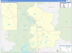 Laurel County, KY Digital Map Basic Style