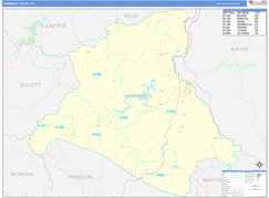 Lawrence County, KY Digital Map Basic Style