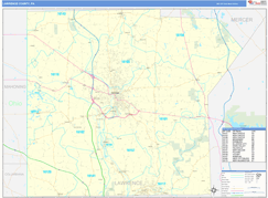 Lawrence County, PA Digital Map Basic Style