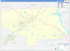 Lee County, AL Digital Map Basic Style