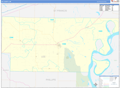 Lee County, AR Digital Map Basic Style