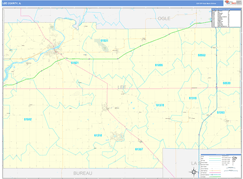 Lee County, IL Digital Map Basic Style