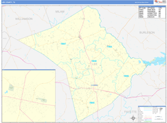 Lee County, TX Digital Map Basic Style