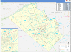 Lehigh County, PA Digital Map Basic Style