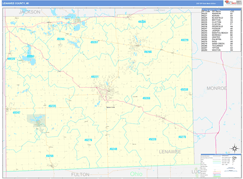 Lenawee County, MI Digital Map Basic Style