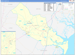 Liberty County, GA Digital Map Basic Style