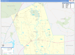 Liberty County, TX Digital Map Basic Style