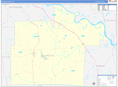 Lincoln County, AR Digital Map Basic Style