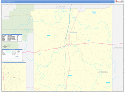 Lincoln County, MS Digital Map Basic Style