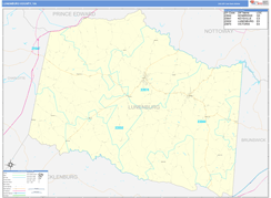 Lunenburg County, VA Digital Map Basic Style