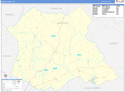 Madison County, GA Digital Map Basic Style