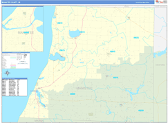 Manistee County, MI Digital Map Basic Style