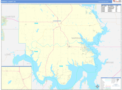 Marshall County, OK Digital Map Basic Style
