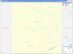 Martin County, TX Digital Map Basic Style