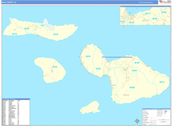 Maui County, HI Digital Map Basic Style