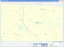 McDonald County, MO Digital Map Basic Style