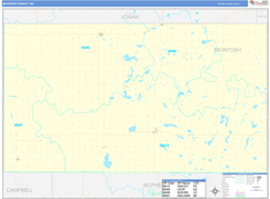 McIntosh County, ND Digital Map Basic Style