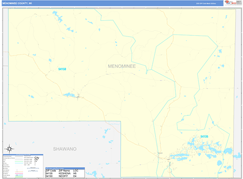 Menominee County, WI Digital Map Basic Style