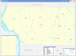 Mercer County, IL Digital Map Basic Style