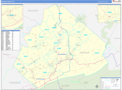 Mercer County, WV Digital Map Basic Style