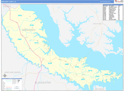 Middlesex County, VA Digital Map Basic Style