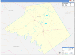 Mills County, TX Digital Map Basic Style