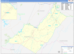 Mineral County, WV Digital Map Basic Style