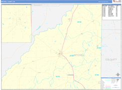 Mitchell County, GA Digital Map Basic Style