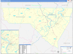 Monongalia County, WV Digital Map Basic Style