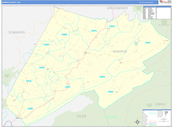 Monroe County, WV Digital Map Basic Style
