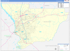Muscogee County, GA Digital Map Basic Style