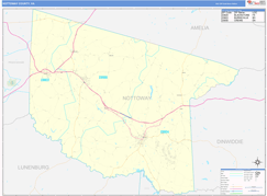 Nottoway County, VA Digital Map Basic Style