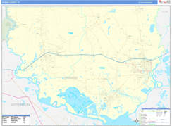 Orange County, TX Digital Map Basic Style