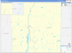 Otsego County, MI Digital Map Basic Style