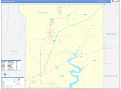 Ottawa County, OK Digital Map Basic Style
