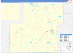 Owen County, IN Digital Map Basic Style