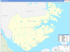 Pamlico County, NC Digital Map Basic Style
