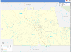 Pickens County, GA Digital Map Basic Style