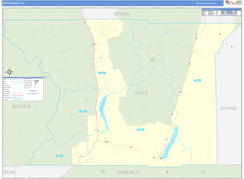 Piute County, UT Digital Map Basic Style