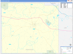 Pontotoc County, MS Digital Map Basic Style