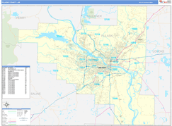 Pulaski County, AR Digital Map Basic Style