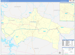 Putnam County, TN Digital Map Basic Style