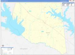 Rains County, TX Digital Map Basic Style