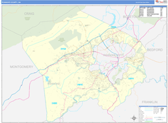 Roanoke County, VA Digital Map Basic Style