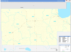 Roseau County, MN Digital Map Basic Style